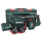 Martillo perforador a batería Metabo KH 18 LTX BL 24 18 V 2,2 J SDS Plus Brushless + 2x batería recargable 10,0 Ah + cargador + metaBOX