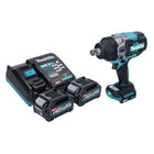 Llave de impacto inalámbrica Makita TW 001 GA2 40 V máx. 1800 Nm Brushless XGT + 2x baterías 2,0 Ah + cargador