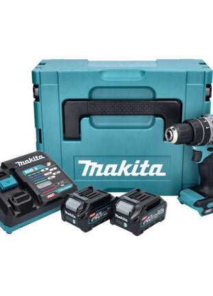 Taladro percutor inalámbrico Makita HP 002 GA202 40 V máx. 64 Nm sin escobillas + 2 baterías 2,0 Ah + cargador + Makpac