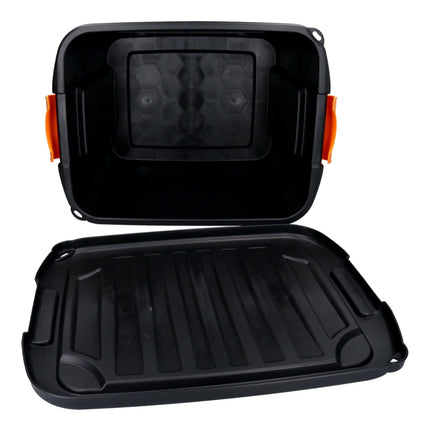 FORTE Tools Aufbewahrungsbox 42 l mit Klickverschluss 50x39x34 cm in schwarz Werkzeugkoffer, Box, robust, stapelbar, abschließbar ( 000051361905 )