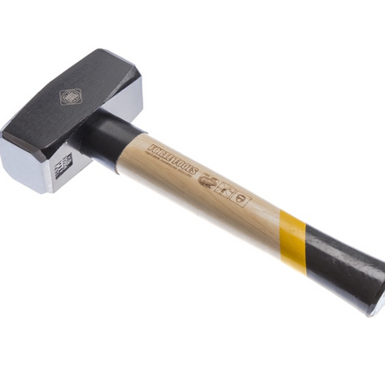 FORTE TOOLS Martillo con mango de madera, peso de cabeza 2000 g, martillo con mango de madera, herramienta premium, forjado, cuña de doble anillo, cabeza pintada (000051151043)
