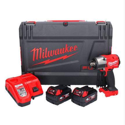 Llave de impacto inalámbrica Milwaukee M18 FMTIW2F12-402X 18 V 745 Nm 1/2" sin escobillas + 2x batería 4,0 Ah + cargador + caja HD