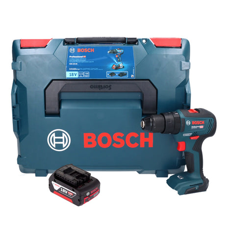 Bosch GSB 18V-55 Professional Perceuse-visseuse à percussion sans fil 55 Nm 18V Brushless + 1x Batterie 4,0 Ah + Coffret L-Boxx - sans chargeur