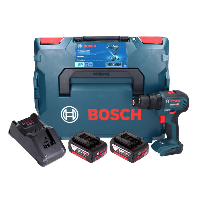 Bosch GSB 18V-55 Taladradora de percusión profesional sin cable 18 V 55 Nm sin escobillas + 2x acumulador 4,0 Ah + cargador + L-Boxx