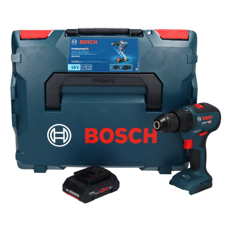 Bosch Professional GSB 18V-55 Perceuse-visseuse à percussion sans fil 55Nm 18V Brushless + 1x Batterie ProCORE 4,0Ah + Coffret L-Boxx - sans chargeur