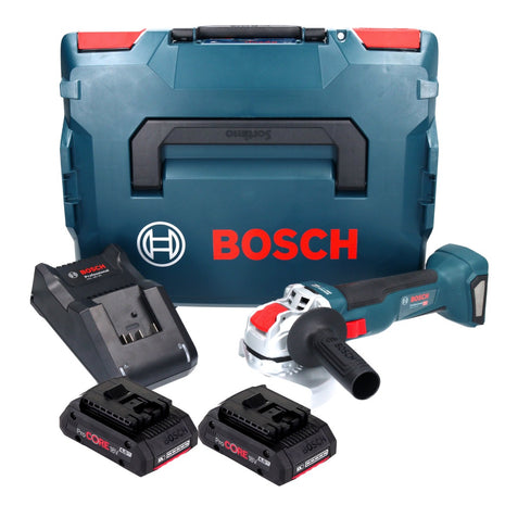 Amoladora angular a batería Bosch GWX 18V-10 Professional 18 V 125 mm X-LOCK Brushless + 2x batería ProCORE 4,0 Ah + cargador + L-Boxx