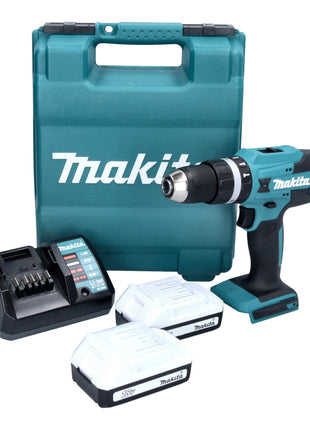 Makita HP 488 DWAE Akku Schlagbohrschrauber 18 V 42 Nm G-Serie + 2x Akku 2 Ah + Ladegerät + Koffer