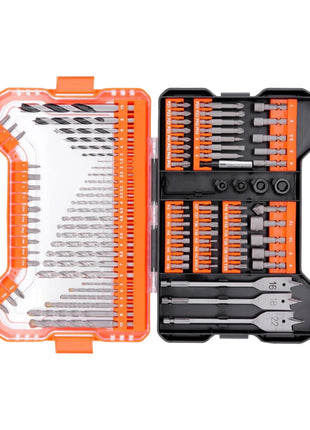 WellCut 101 pcs. set d'embouts et de forets en coffret 1/4'' Phillips / Pozidriv / Fente / Hex / Torx / Robertson / Mèches à bois, acier et pierre ( WC-DB101U )