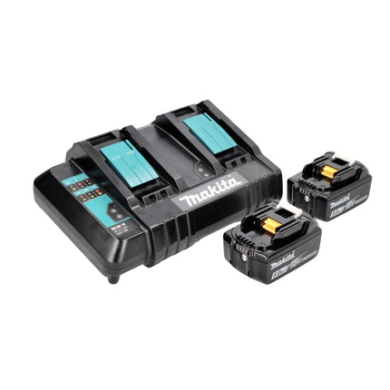 Makita DLM 382 CT2 Tondeuse à gazon sans fil 36 V ( 2x 18 V ) 38 cm 40 l + 2x batterie 5,0 Ah + double chargeur