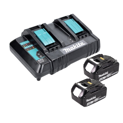 Makita DLM 382 CM2 Tondeuse à gazon sans fil 36 V ( 2x 18 V ) 38 cm 40 l + 2x batterie 4,0 Ah + double chargeur