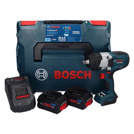 Bosch GDS 18V-1000 Professional cordless impact wrench 18 V 1000 Nm BITURBO Brushless + 2x ProCORE rechargeable battery 8.0 Ah + charger + L-Boxx ( 06019J8302 )
