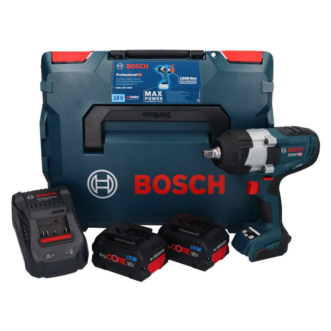 Bosch GDS 18V-1000 Professional cordless impact wrench 18 V 1000 Nm BITURBO Brushless + 2x ProCORE rechargeable battery 8.0 Ah + charger + L-Boxx ( 06019J8302 )