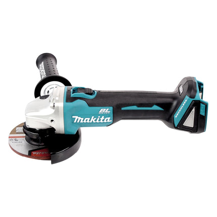 Makita DGA 504 RFJ Mini-Amoladora inalámbrica 125 mm 18 V en Makpac 3 + 2x Batería BL 1830 + Cargador DC 18 RC