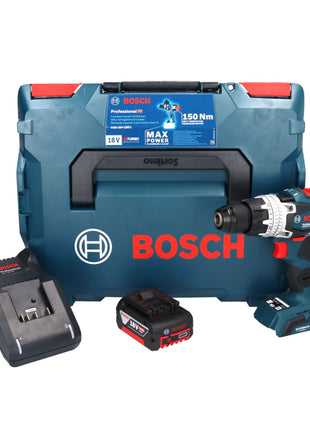 Bosch GSB 18V-150 C Perceuse-visseuse à percussion sans fil Professional 18 V 150 Nm Biturbo Brushless + 1x Batterie 5,0 Ah + Chargeur + L-Boxx