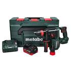Martillo perforador a batería Metabo KH 18 LTX BL 28 Q 18 V 3 J SDS plus Brushless + 1 batería de 5,5 Ah + cargador + metaBOX