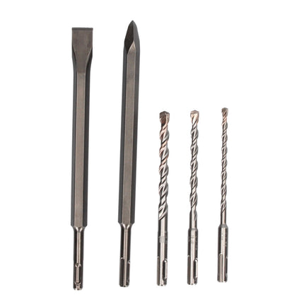 Martillo perforador a batería Metabo KH 18 LTX BL 28 Q 18 V 3 J SDS plus Brushless + juego de 5 piezas de brocas y cinceles + metaBOX - sin batería, sin cargador