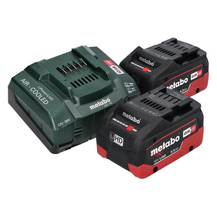Metabo KH 18 LTX BL 28 Q Marteau perforateur sans fil 18 V 3 J SDS plus Brushless + 2x batterie 5,5 Ah + chargeur + 5 pces. jeu de forets et burins + metaBOX