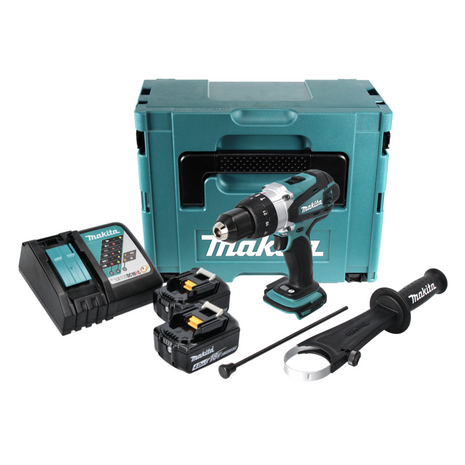 Makita DHP 458 RMJ Akku Schlagbohrschrauber 18 V 91 Nm + 2x Akku 4,0 Ah + Ladegerät + Makpac - Toolbrothers