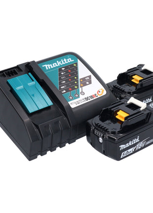 Makita DLX 2289 TJ Combo Kit 18 V, Perceuse-visseuse sans fil DDF 485 + Visseuse à chocs sans fil DTD 153 + 2x Batteries rechargeables 5,0 Ah + Chargeur + Makpac