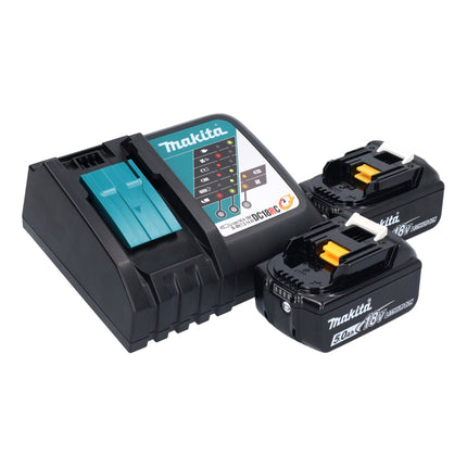 Makita DLX 2289 TJ Combo Kit 18 V con taladro atornillador a batería DDF 485 + atornillador de impacto a batería DTD 153 + 2x batería recargable 5,0 Ah + cargador + Makpac