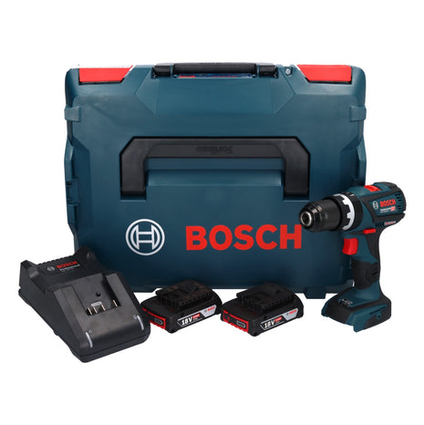 Bosch GSB 18V-60 C Professional Cordless Combi Drill 60 Nm 18V Brushless + 2x 2.0 Ah Batteries + Charger + L-Boxx Case