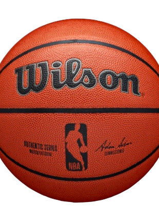 Wilson Basketball NBA Authentic Series Interior/Exterior Cuero Mixto Tamaño: 7 Naranja