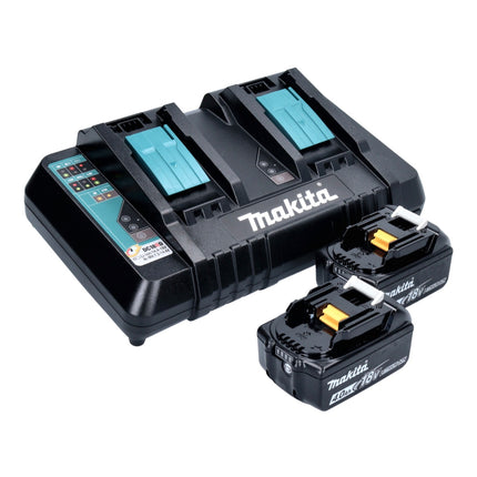 Motosierra a batería Makita DUC 406 PMB 36 V (2x 18 V) 40 cm sin escobillas + 2x batería 4,0 Ah + cargador doble