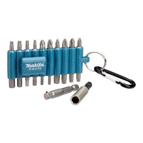 Makita Bit Set 22 teilig 25 mm mit Karabiner P 81175 Phillips Pozidriv Torx 6 kant 0 - toolbrothers