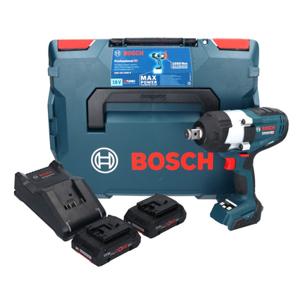 Bosch GDS 18V-1050 H atornillador de impacto inalámbrico 18 V 1050 Nm 3/4" Biturbo Brushless + 2x batería ProCORE 4,0 Ah + cargador + L-Boxx