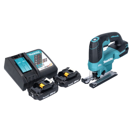 Makita DJV 184 RA cordless pendulum action jigsaw 18 V brushless + 2x rechargeable battery 2.0 Ah + charger