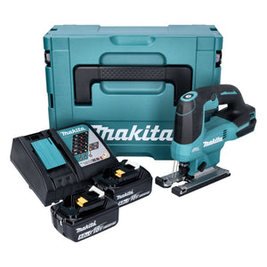 Makita DJV 184 RTJ Akku Pendelhub Stichsäge 18 V Brushless + 2x Akku 5,0 Ah + Ladegerät + Makpac