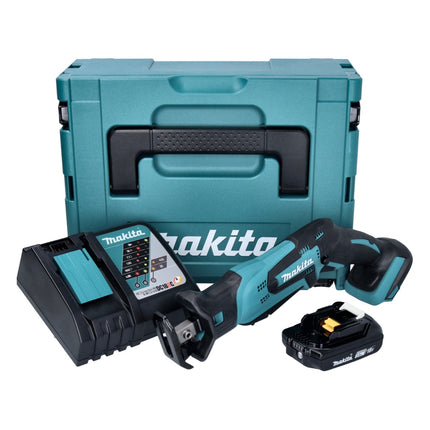 Makita DJR 185 RA1J sierra recíproca sin cable 18 V + 1x batería 2.0 Ah + cargador + Makpac