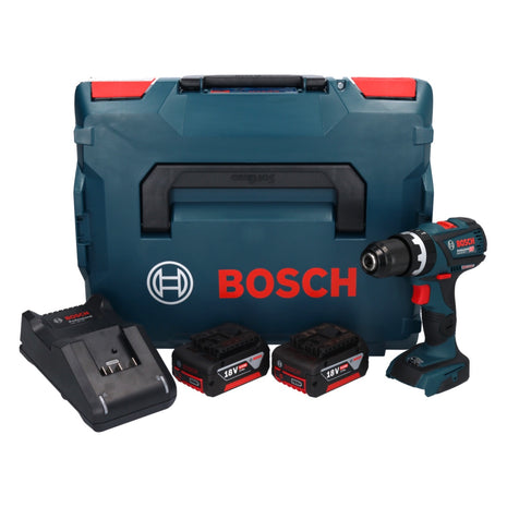 Bosch GSB 18V-60 C Professional Cordless Combi Drill 60 Nm 18V Brushless + 2x 5.0 Ah Batteries + Charger + L-Boxx Case (06019G210B)