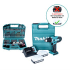 Makita DF488DWE10 Cordless Combi Drill 42 Nm 18V G-Series + 2x Batteries 1.5 Ah + Charger + Bit Drill Set (101 pcs.)+ Case