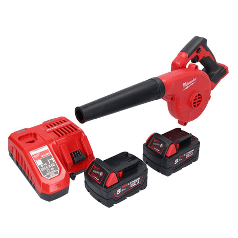 Milwaukee M18 BBL-502 cordless blower 18 V + 2x battery 5.0 Ah + charger