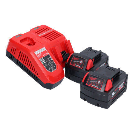 Milwaukee M18 BBL-502 akumulatorowa dmuchawa 18 V + 2x akumulator 5,0 Ah + ładowarka