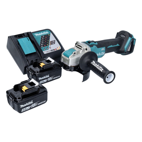 Makita DGA521RTX1 Cordless Angle Grinder 125 mm 18V - X-LOCK Brushless + 2x Batteries 5.0 Ah + Charger