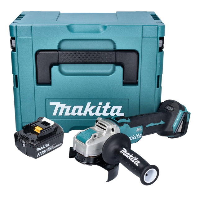 Makita DGA 521 F1X1J Cordless Angle Grinder 18 V 125 mm X-LOCK Brushless + 1x battery 3,0 Ah + Makpac - without charger