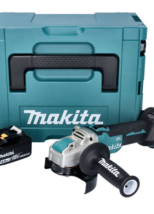 Makita DGA 521 M1X1J Cordless angle grinder 18 V 125 mm X-LOCK Brushless + 1x rechargeable battery 4.0 Ah + Makpac - without charger