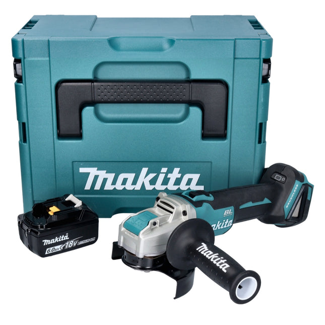 Makita DGA 521 G1X1J Cordless angle grinder 18 V 125 mm X-LOCK Brushless + 1x battery 6,0 Ah + Makpac - without charger