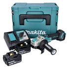 Makita DGA 521 RGX1J Smerigliatrice angolare a batteria 18 V 125 mm X-LOCK Brushless + 2x batteria ricaricabile 6,0 Ah + caricabatterie + Makpac