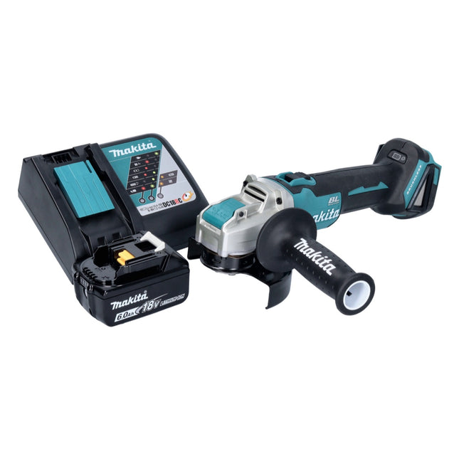 Makita DGA 521 RG1X1 cordless angle grinder 18 V 125 mm X-LOCK Brushless + 1x battery 6,0 Ah + charger