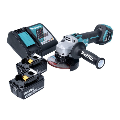 Makita DGA 513 RM cordless angle grinder 18 V 125 mm brushless + 2x battery 4.0 Ah + charger