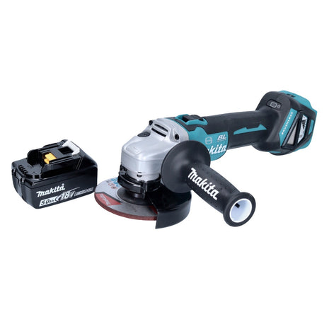 Makita DGA 513 T1 cordless angle grinder 18 V 125 mm brushless + 1x rechargeable battery 5.0 Ah - without charger