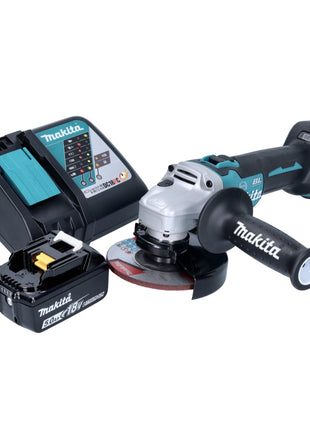 Makita DGA 513 RT1 cordless angle grinder 18 V 125 mm brushless + 1x rechargeable battery 5.0 Ah + charger