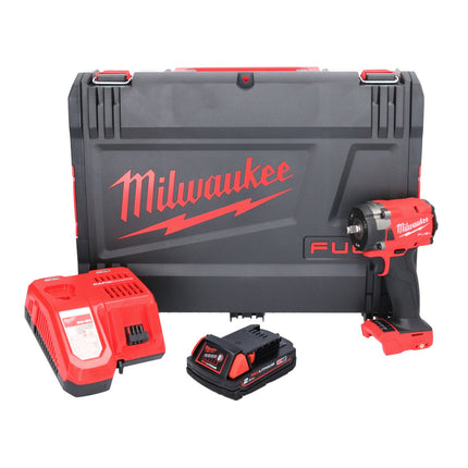 Milwaukee M18 FIW2F38-201X Cordless Impact Wrench 339 Nm 3/8 " 18V Brushless + 1x Battery 2.0 Ah + Charger + HD Box Case