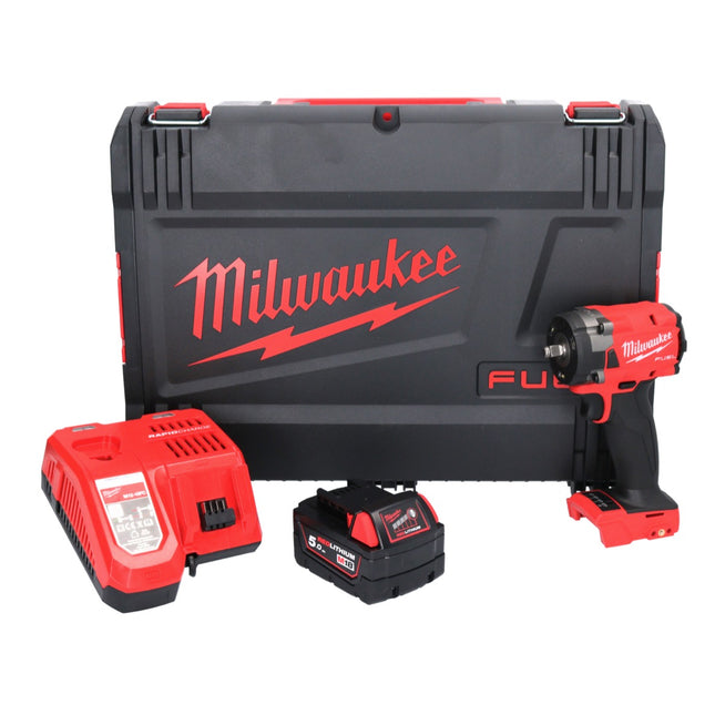 Milwaukee M18 FIW2F38-501X Akumulatorowy klucz udarowy 18 V 339 Nm 3/8 " bezszczotkowy + 1x akumulator 5,0 Ah + ładowarka + pudełko HD