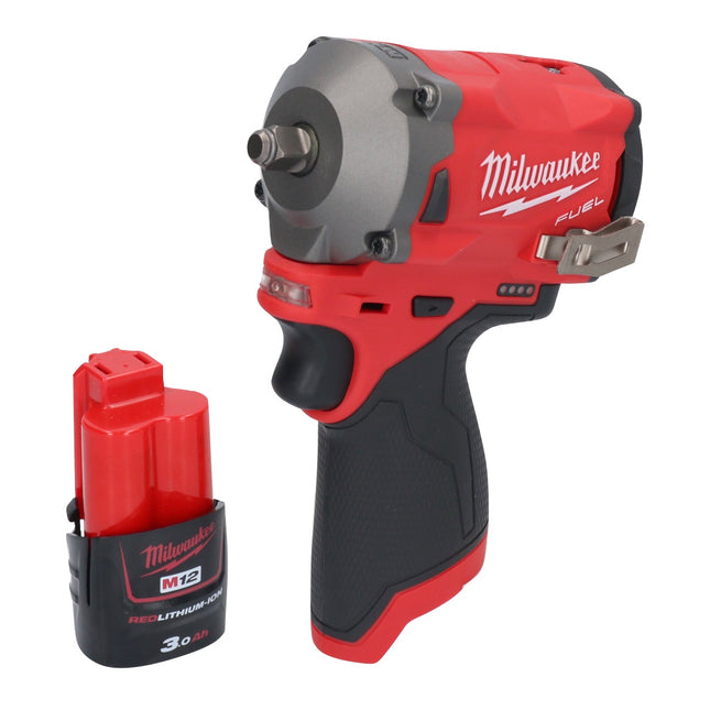 Milwaukee M12 FIW38-301 Llave de impacto sin cable 12 V 339 Nm 3/8" sin escobillas + 1x batería recargable 3,0 Ah - sin cargador