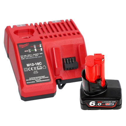 Llave de impacto a batería Milwaukee M12 FIW38-601C 12 V 339 Nm 3/8" sin escobillas + 1x batería 6,0 Ah + cargador