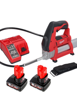 Milwaukee Milwaukee M12 GG-602C Batterie pompe à graisse 12 V 562 bar + 2x batterie 6,0 Ah + chargeur de batterie